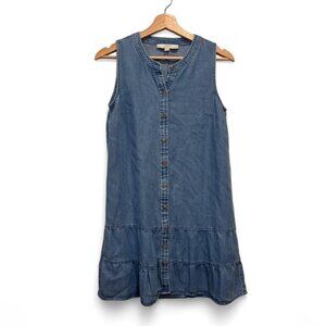 LOFT Denim Look Dress Small Petite Lightweight Casual